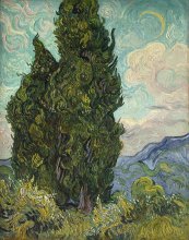  צילום: 1889 paintings, CC-PD-Mark, Cypresses by Vincent van Gogh (Metropolitan Museum of Art)
